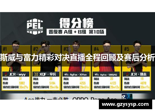 斯威与富力精彩对决直播全程回顾及赛后分析